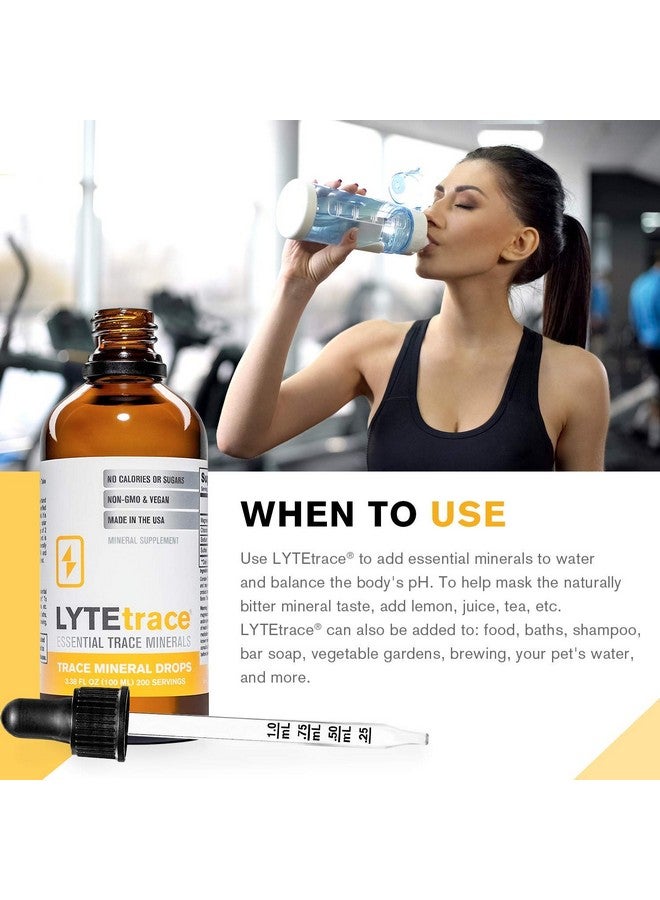 LyteLine Trace Mineral Drops by LyteTrace 100ml x 200 Servings - Max-Absorption Ionic Natural Sodium Free Trace Minerals Concentrate to Balance The Body's pH - Non-GMO, Vegan, Kosher, and Keto Friendly - Image 3