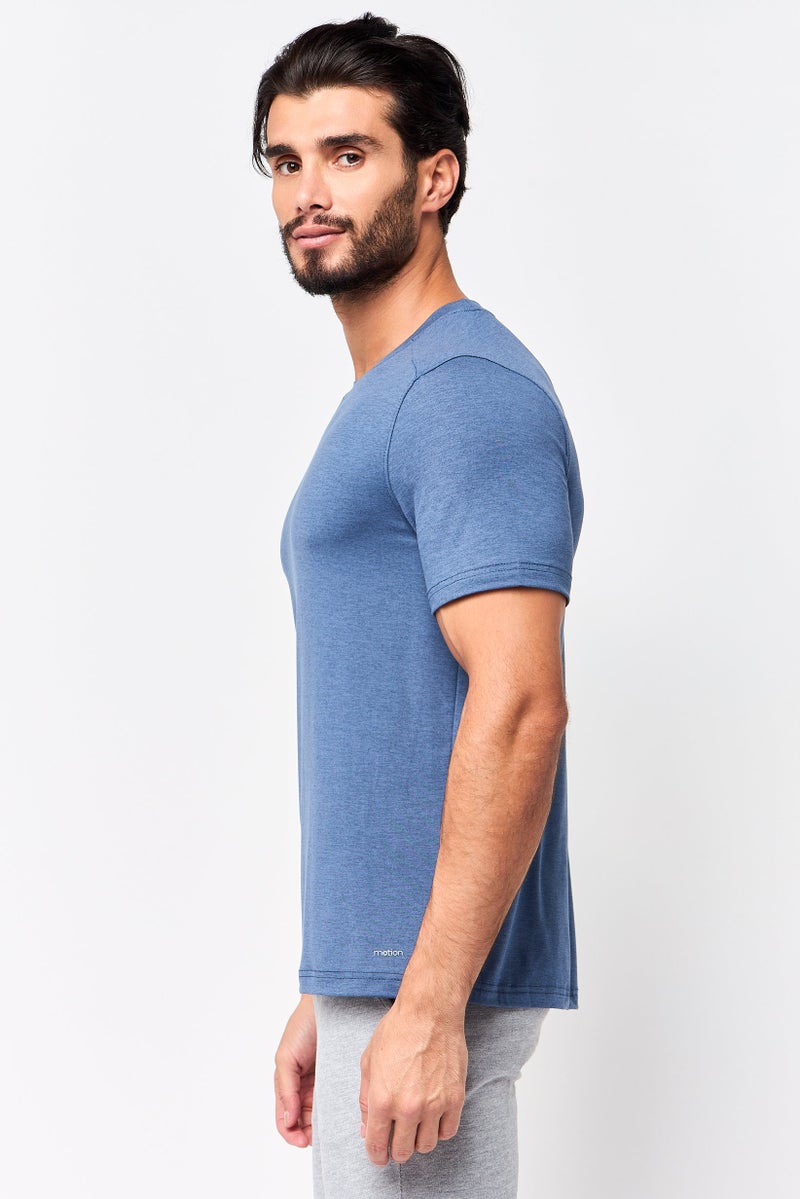 MOTION Men Sportswear Fit Short Sleeve Outdoor T-Shirt, Slate Blue - Image 3