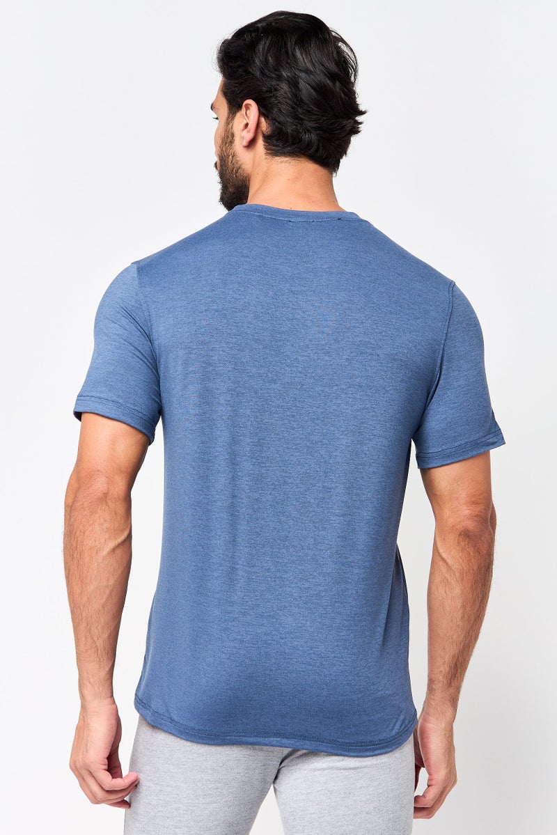 MOTION Men Sportswear Fit Short Sleeve Outdoor T-Shirt, Slate Blue - Image 4