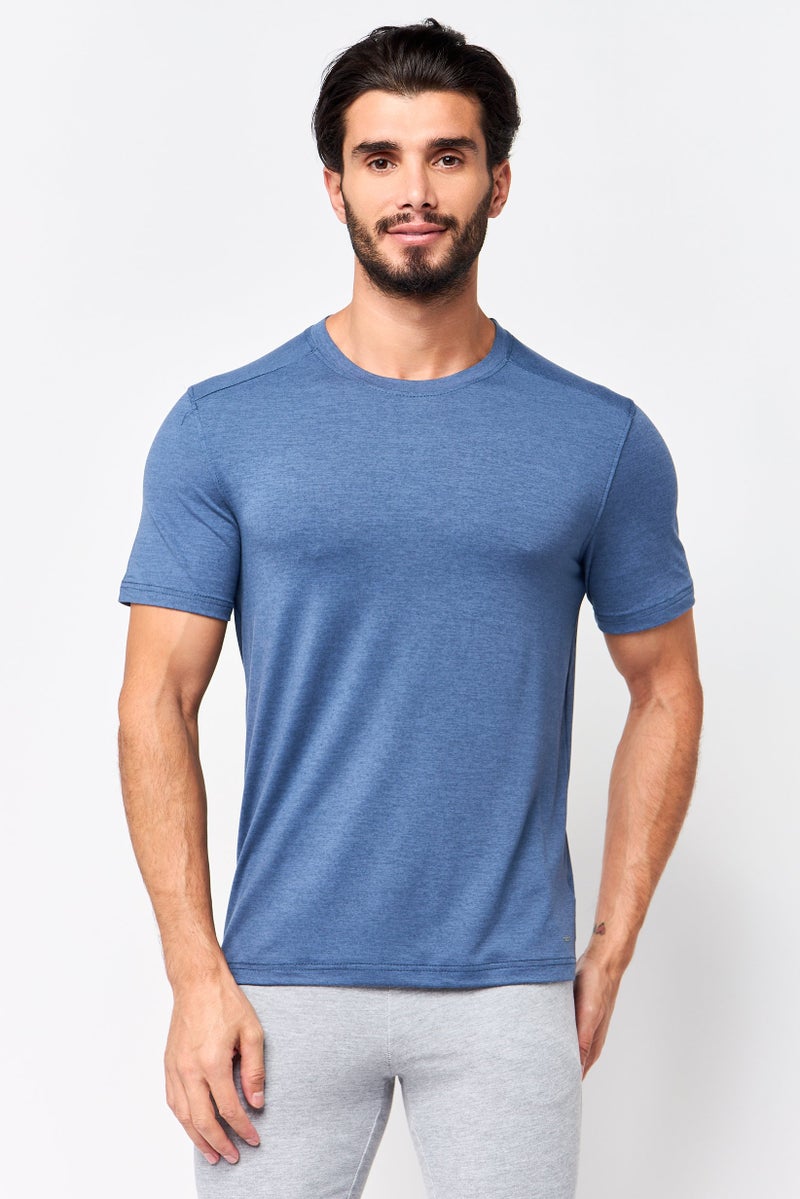 MOTION Men Sportswear Fit Short Sleeve Outdoor T-Shirt, Slate Blue - Image 1