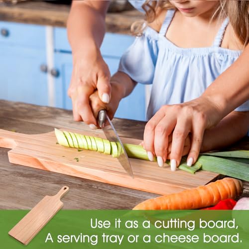 LorisArm Small Rubber Wood Cutting Board with handle, 16" X 4.5" Long Wooden Charcuterie Board for Bread, Meat, Fruits, Cheese Serving. - Image 4
