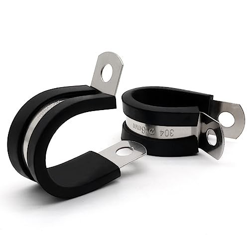 ZIPCCI 1/2 Inch Cable Clamp, 25 Pack Stainless Steel Wire Clamp, Rubber Metal Hose Clamps for Wire Line Clips, Pipe, Hose Bracket, Tube Holder (14mm) - Image 5