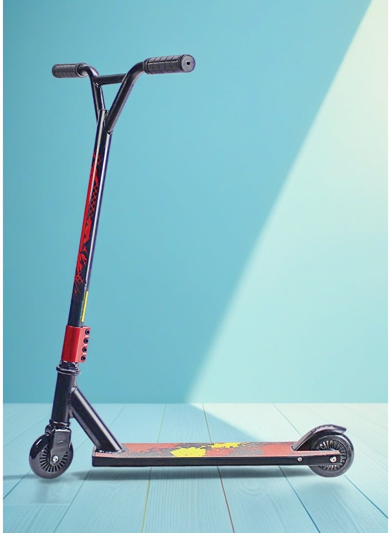 2 Wheels Stunt Scooter–Pro Scooter for Tricks With Aluminium Grip Tape Deck, 110 mm Aluminium Wheels, Wide T-Tube Handlebars, Steel Brake, Lightweight 360 Degree Stunts. For Beginner and Intermediate Level. - Image 1