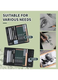 Generic 27pcs Professional Sketch Pencil Set with Metal Box – Unbreakable Fade-Proof Sketch Pen & Charcoal Pencil, Ergonomic Grip – Art Supplies for Beginners, Students, Artists & Designers  - Image 4