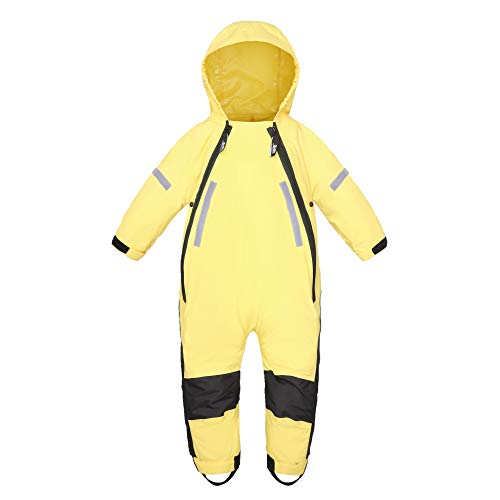 HAPIU Kids Toddler Rain Suit Muddy Buddy Waterproof Coverall,Yellow,2T,Upgraded - Image 1