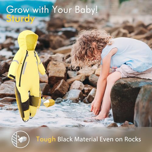 HAPIU Kids Toddler Rain Suit Muddy Buddy Waterproof Coverall,Yellow,2T,Upgraded - Image 4