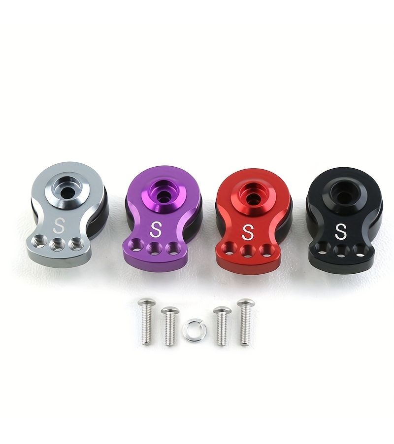 Model M Purple 25T Aluminum Alloy S Style Three Hole Five Hole Adjustable Torque Servo With Protective Load Relief Design Servo Adjustment Arm - Image 5