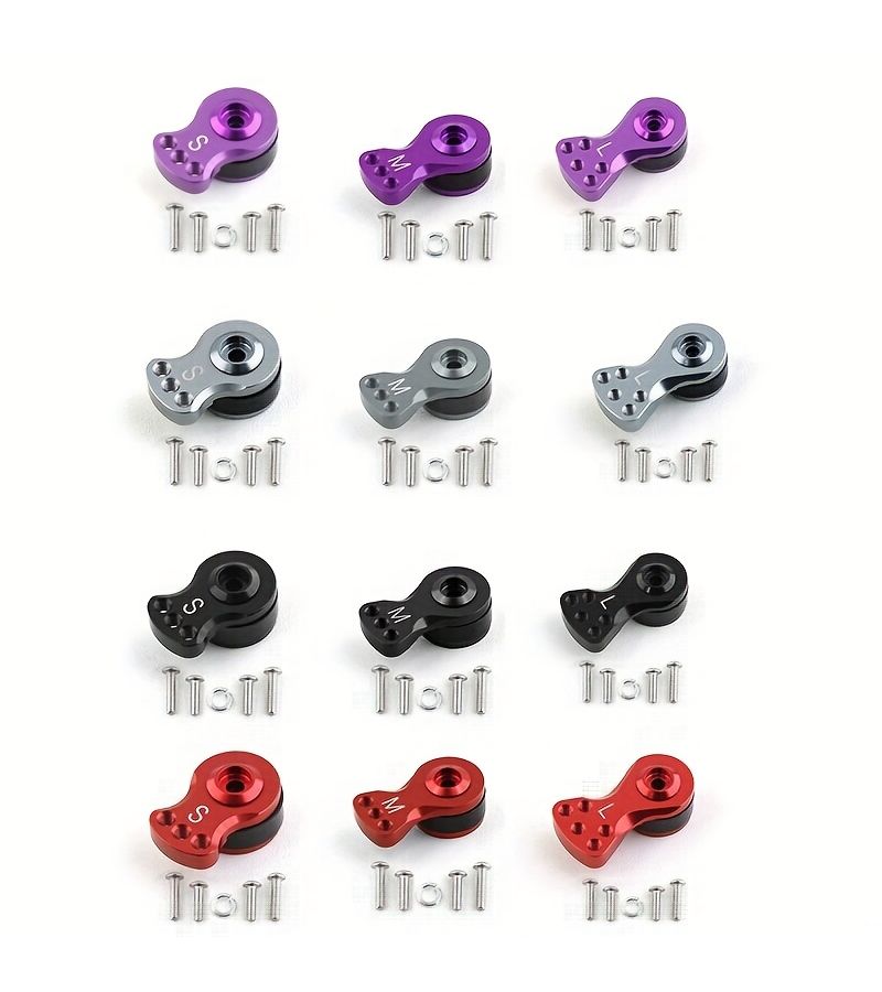 Model M Purple 25T Aluminum Alloy S Style Three Hole Five Hole Adjustable Torque Servo With Protective Load Relief Design Servo Adjustment Arm - Image 1