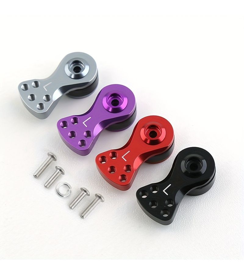 Model M Purple 25T Aluminum Alloy S Style Three Hole Five Hole Adjustable Torque Servo With Protective Load Relief Design Servo Adjustment Arm - Image 4