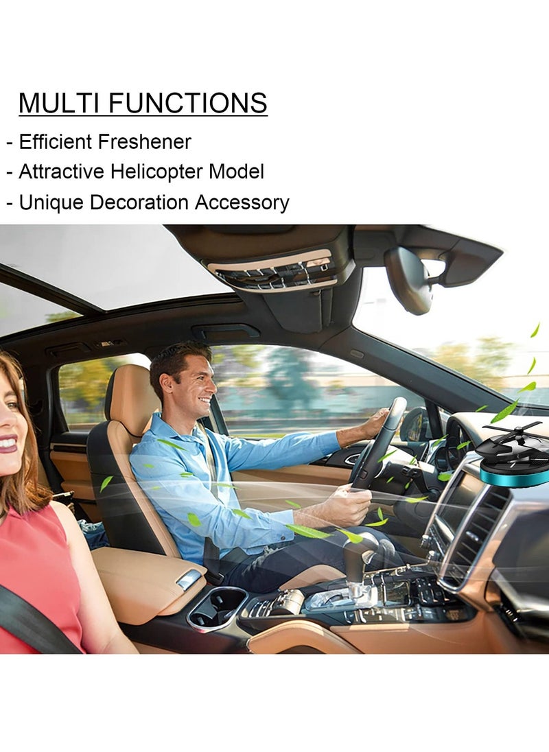 TIGER - Car Air Fresheners, Al Alloy Solar Powered Rotating Incense Helicopter Diffuser – Stylish Home & Car Décor, Aromatherapy Essential Oil Diffuser, Blue - Image 1