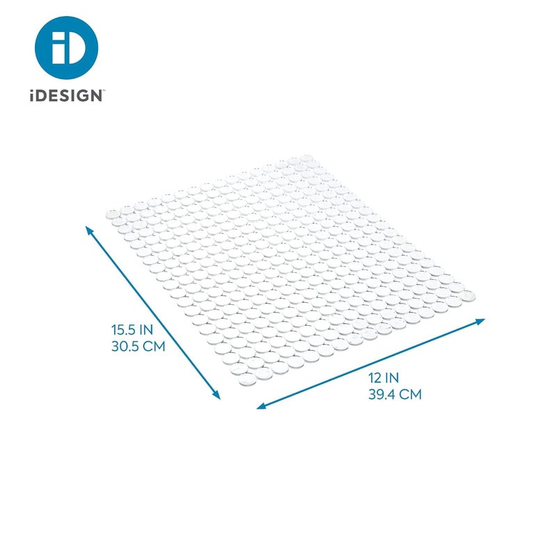 InterDesign Orbz Anti Slip Kitchen Sink Dish Drying Mat with Quick Draining Design Soft Plastic Sink Protector for Cushions Sinks Stemware Glasses Dishes Large Clear - Image 5