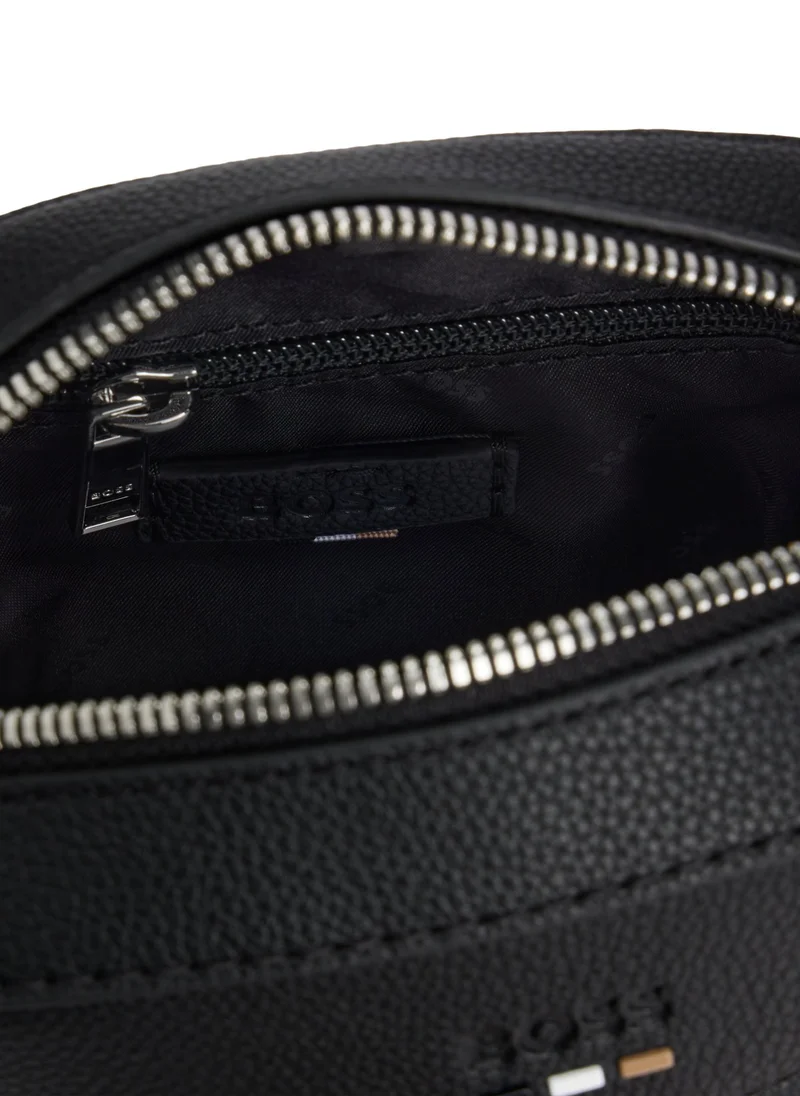 BOSS Grained faux-leather reporter bag with signature trims