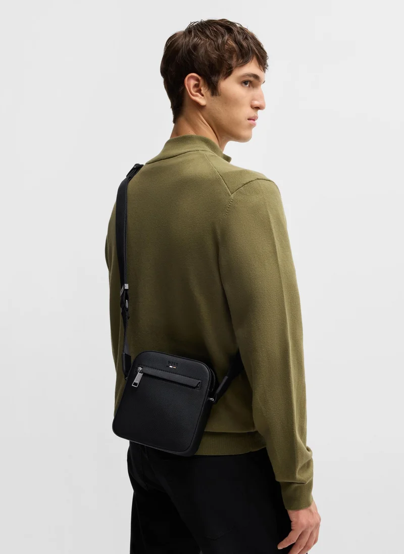 BOSS Grained faux-leather reporter bag with signature trims