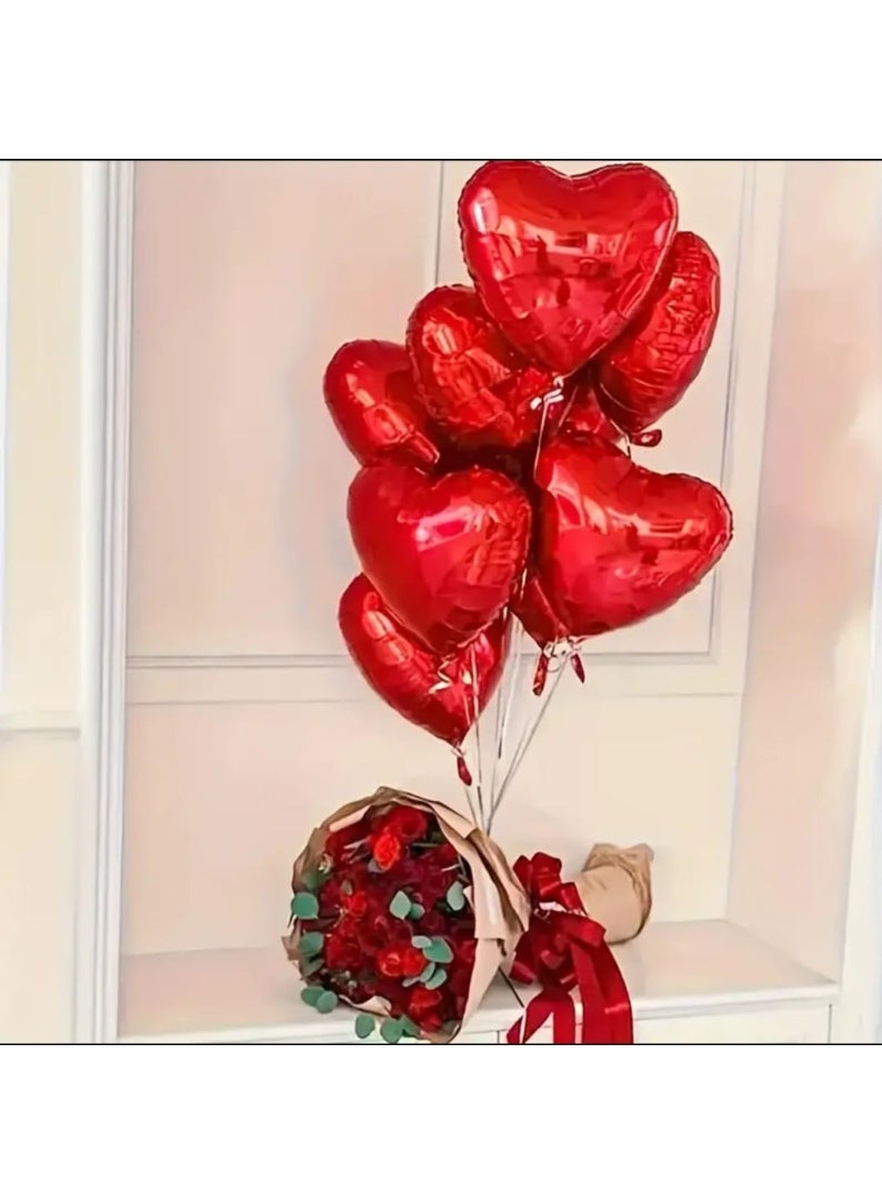 LDQ 16PCS Red Heart Balloons Set – 10-Inch Love Foil Heart Balloons for Party Decoration, High-Quality Romantic Red Balloons for Weddings, Anniversaries, Valentine’s Day & Celebrations - Image 3