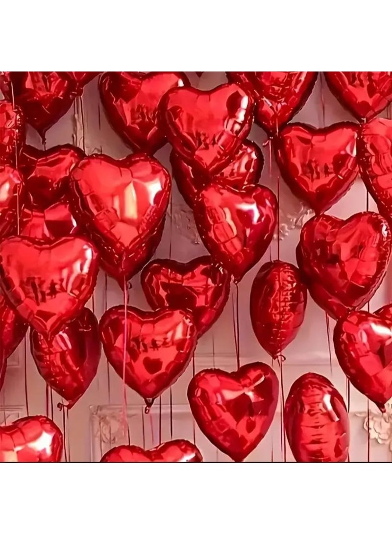 LDQ 16PCS Red Heart Balloons Set – 10-Inch Love Foil Heart Balloons for Party Decoration, High-Quality Romantic Red Balloons for Weddings, Anniversaries, Valentine’s Day & Celebrations - Image 2