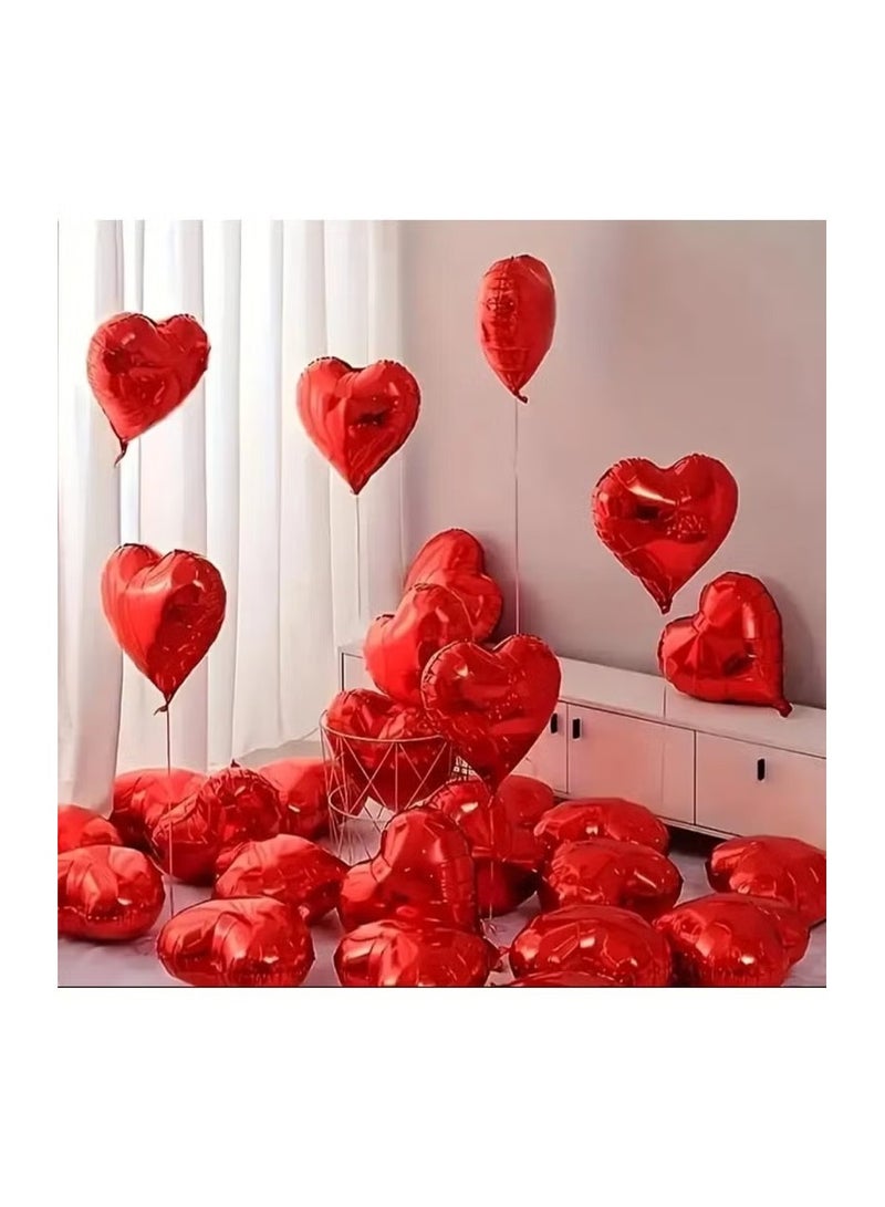 LDQ 16PCS Red Heart Balloons Set – 10-Inch Love Foil Heart Balloons for Party Decoration, High-Quality Romantic Red Balloons for Weddings, Anniversaries, Valentine’s Day & Celebrations - Image 1