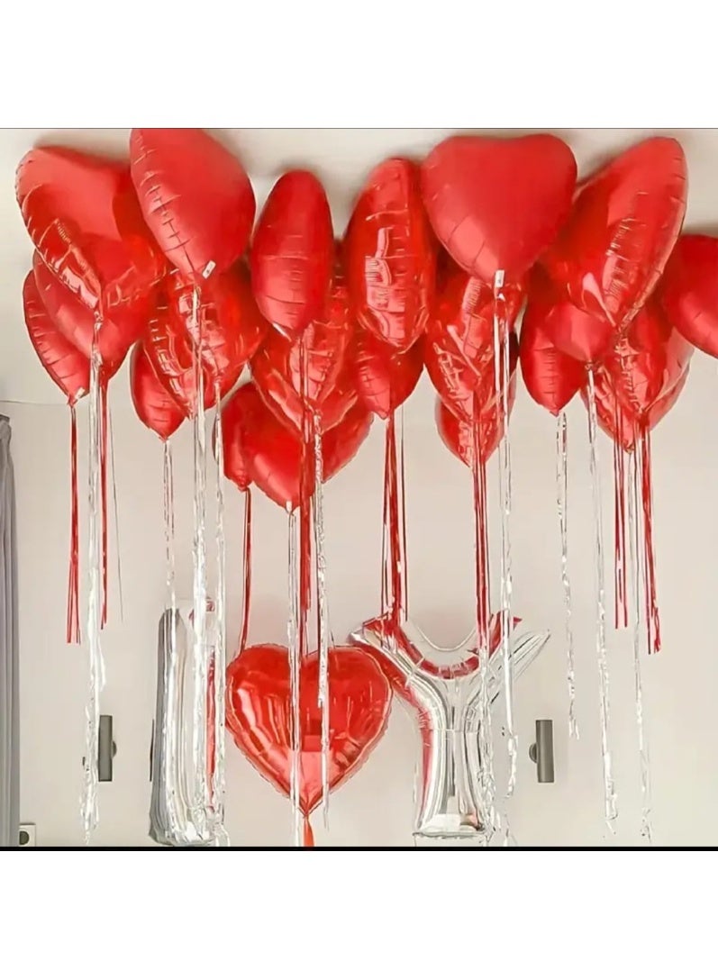 LDQ 16PCS Red Heart Balloons Set – 10-Inch Love Foil Heart Balloons for Party Decoration, High-Quality Romantic Red Balloons for Weddings, Anniversaries, Valentine’s Day & Celebrations - Image 4
