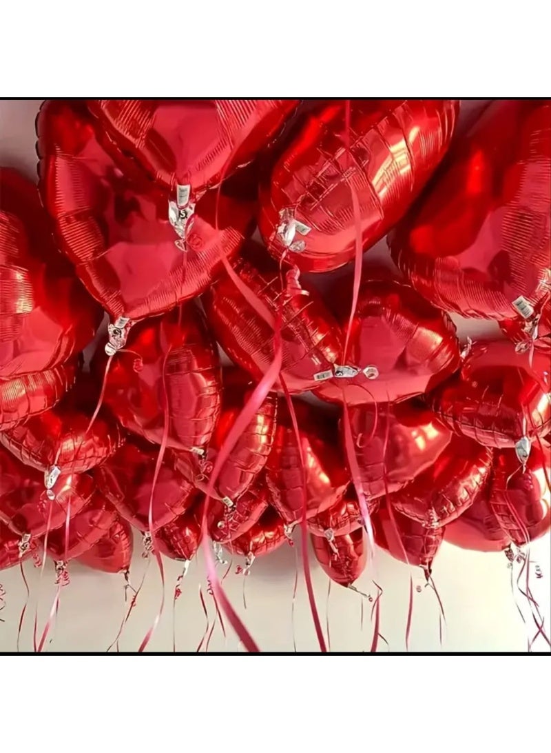 LDQ 16PCS Red Heart Balloons Set – 10-Inch Love Foil Heart Balloons for Party Decoration, High-Quality Romantic Red Balloons for Weddings, Anniversaries, Valentine’s Day & Celebrations - Image 5