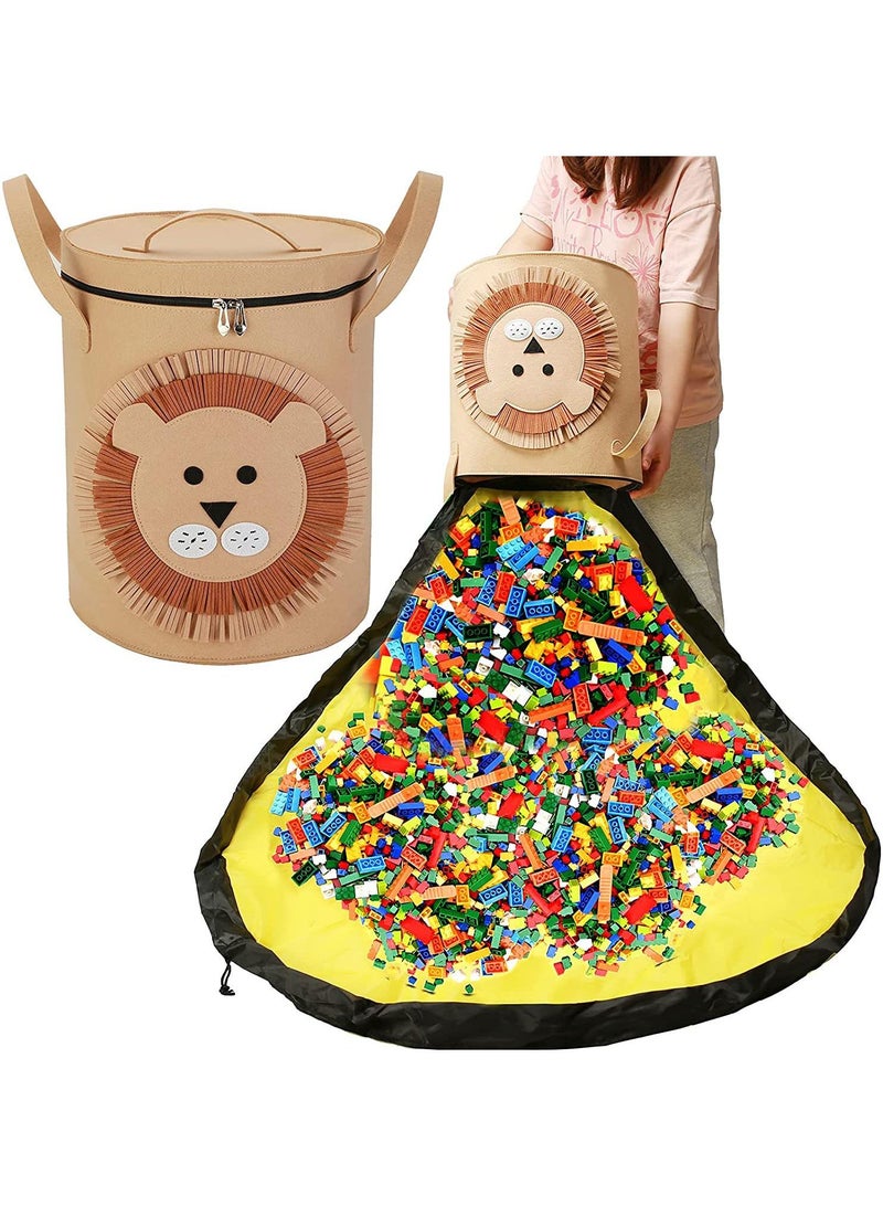 Y&D Felt Storage Bag Toy Game Mat 2-In-1 Drawstring Toy Storage Bag  - Image 1