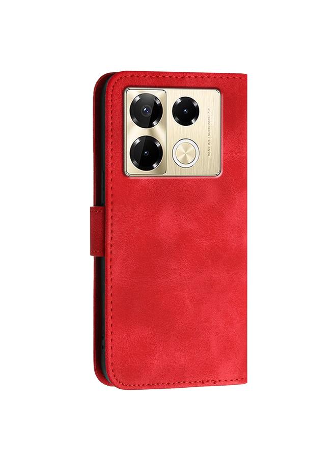 Zaboon Case For Infinix Note 40 Pro 4G / 5G Grid Butterfly Embossed Pattern Leather Phone Case with Lanyard - Image 3