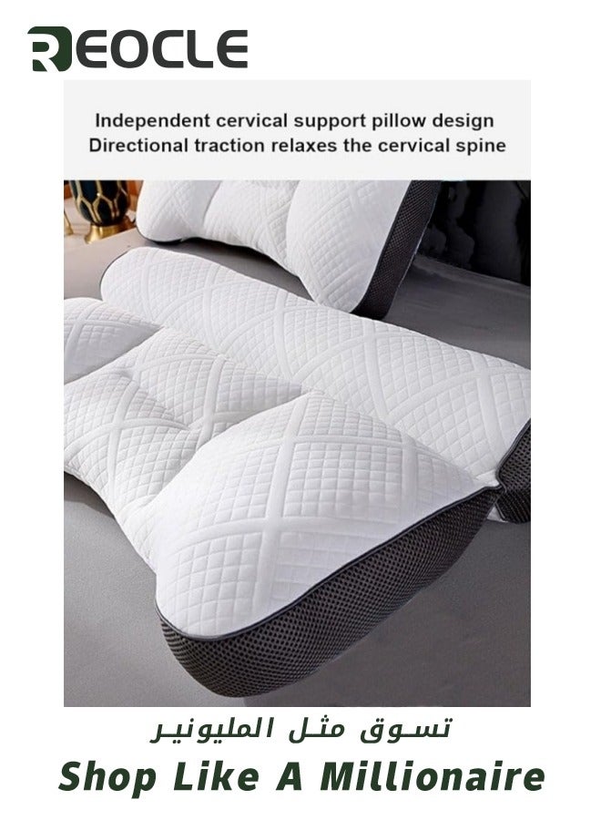 REOCLE Memory Foam Cervical Support Pillow Ergonomic Pillow To Support The Neck And Relieve Pain Suitable For Side Back And Stomach Sleepers Bed Pillow Gray - Image 3