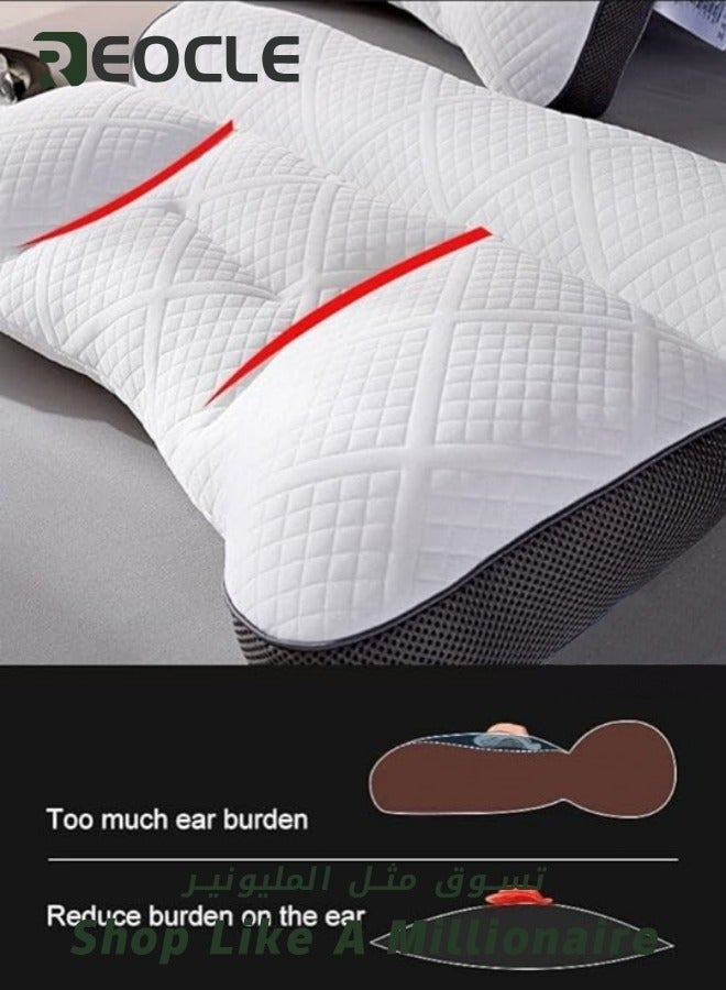 REOCLE Memory Foam Cervical Support Pillow Ergonomic Pillow To Support The Neck And Relieve Pain Suitable For Side Back And Stomach Sleepers Bed Pillow Gray - Image 4