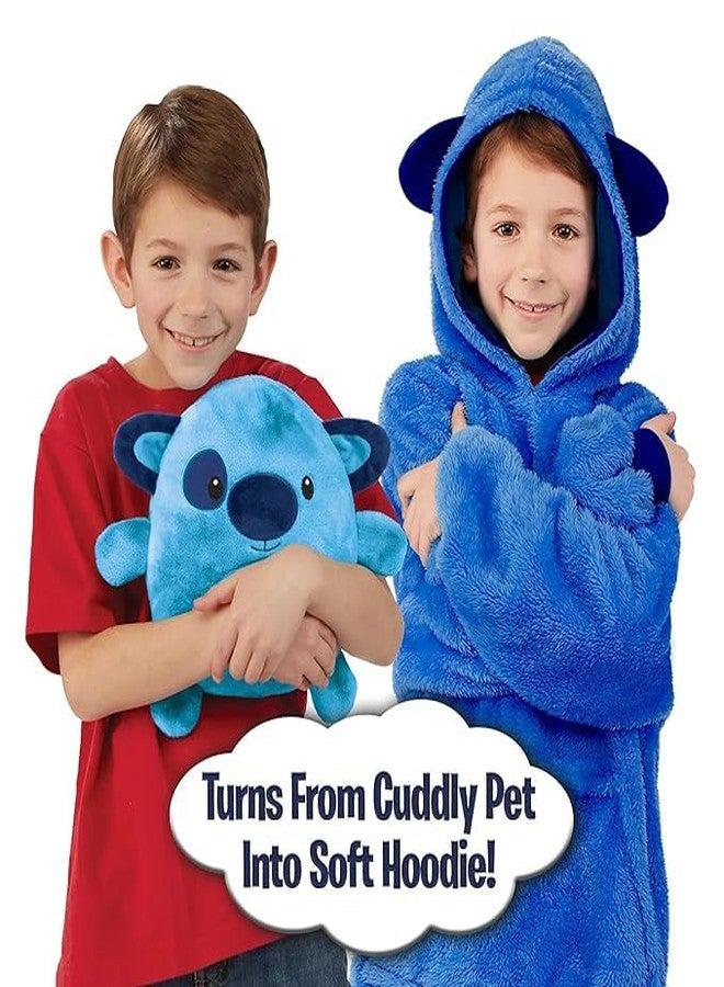 LASALE Children’s Soft Plush Toy Hoodie Cute Animal Ultra Soft Hoodie Fleece Winter Wear for Boys & Girls (Blue) - Image 4