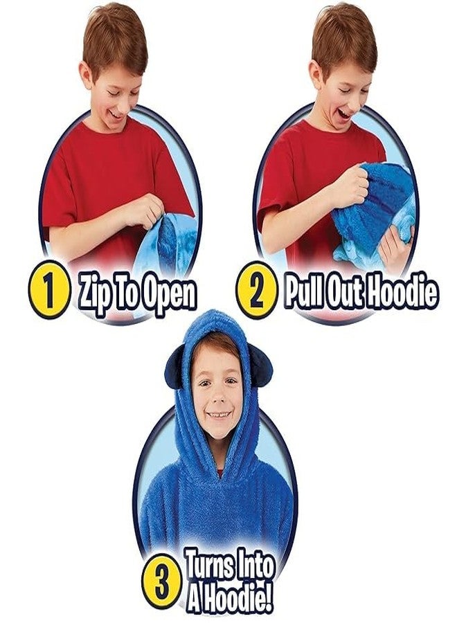 LASALE Children’s Soft Plush Toy Hoodie Cute Animal Ultra Soft Hoodie Fleece Winter Wear for Boys & Girls (Blue) - Image 3