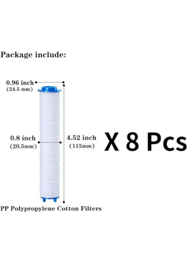 WENTCCION Filter Element Suitable for Handheld Shower, Hard Water Remove Chlorine and Harmful Substance (Pack of 8) - Image 2