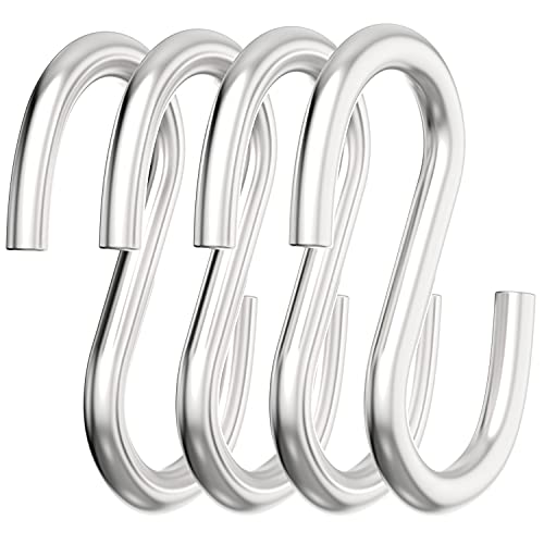 Axe Sickle 304 Stainless Steel 3 Inch S Hooks Heavy Duty Hanging Hook S Shaped Utility Hook for Hanging and Utility Use, Loads up to 550 lbs, 4 Pcs - Image 1