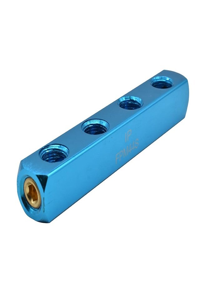 Interstate Pneumatics FPM44S Aluminum Rectangle Pencil Manifold 4 Way Outlet 1/4 Inch NPT Female - Image 1