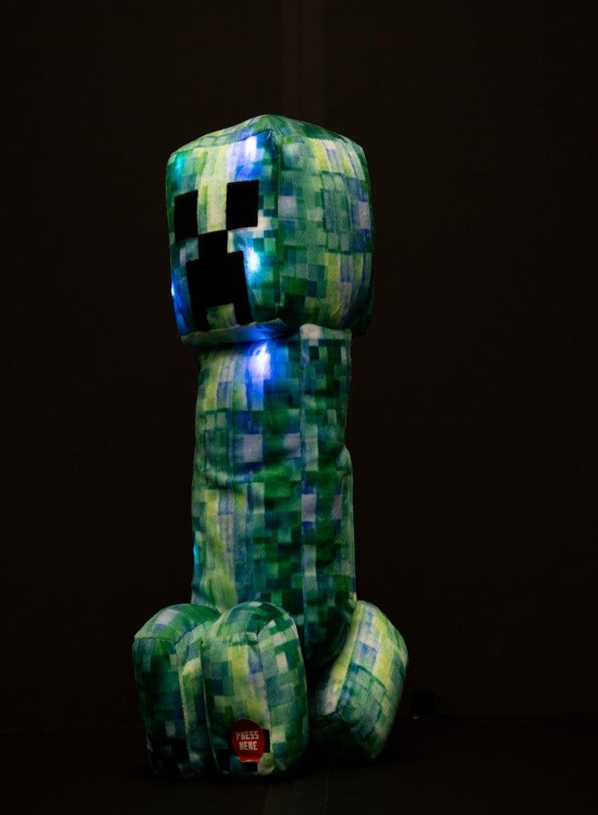 Jay Franco Minecraft Charged Up Creeper Pillow Buddy - Light up Plush - Super Soft Polyester Microfiber Character Pillow with LED Lights, 16 Inches - Image 4