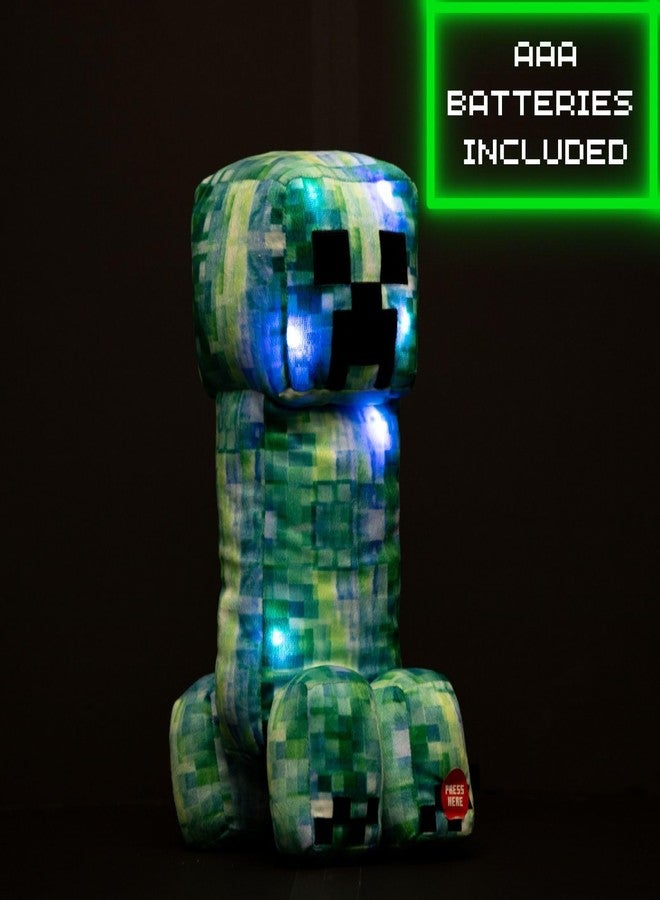 Jay Franco Minecraft Charged Up Creeper Pillow Buddy - Light up Plush - Super Soft Polyester Microfiber Character Pillow with LED Lights, 16 Inches - Image 2