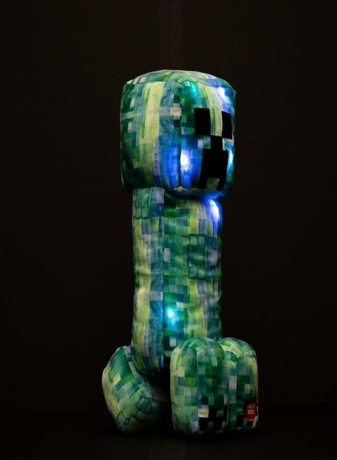 Jay Franco Minecraft Charged Up Creeper Pillow Buddy - Light up Plush - Super Soft Polyester Microfiber Character Pillow with LED Lights, 16 Inches - Image 3