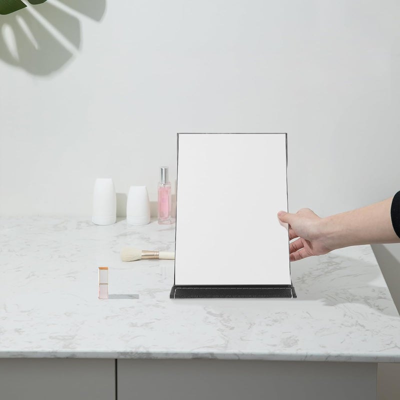 Folding Large Black Pu Leather Portable Makeup Mirror Desktop Vanity Mirror for Travel and Dressing Table Use High Definition Cosmetic for Female Home and Bedroom - Image 5