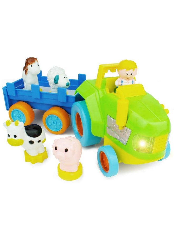 BOLEY Boley My First Farm Play Set - 6 Piece Green Tractor with Trailer, Farmer Figurine, and Farm Animal Toys for Toddlers - Perfect for Kids Learning and Play! - Image 1