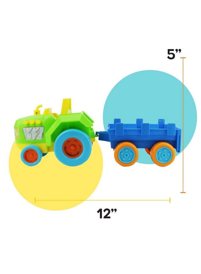 BOLEY Boley My First Farm Play Set - 6 Piece Green Tractor with Trailer, Farmer Figurine, and Farm Animal Toys for Toddlers - Perfect for Kids Learning and Play! - Image 5