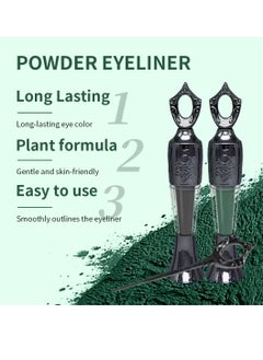 lakerain Powder Eyeliner 100% Natural Plant Formula Powder Eyeliner Easily Removed Eye Makeup Natural Eyeliner Last for All Day Long Lasting Dry Powder Eyeliner Green 04  - Image 5