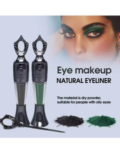 lakerain Powder Eyeliner 100% Natural Plant Formula Powder Eyeliner Easily Removed Eye Makeup Natural Eyeliner Last for All Day Long Lasting Dry Powder Eyeliner Green 04  - Image 4