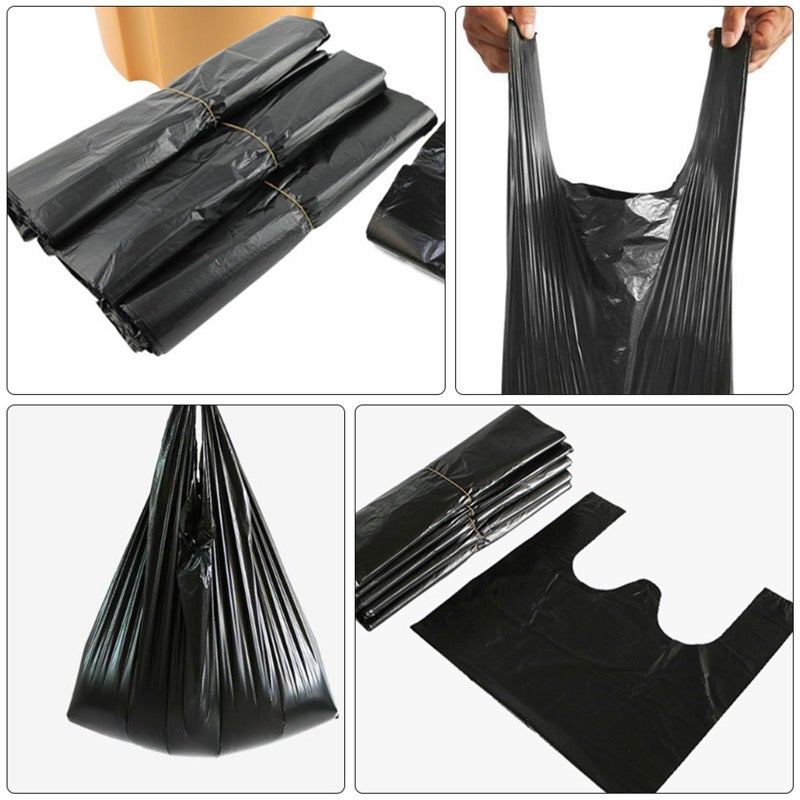 Disposable Car Trash Bags 200 Pcs Black Vest Style Mini Waste Bags For Vehicle - Image 4
