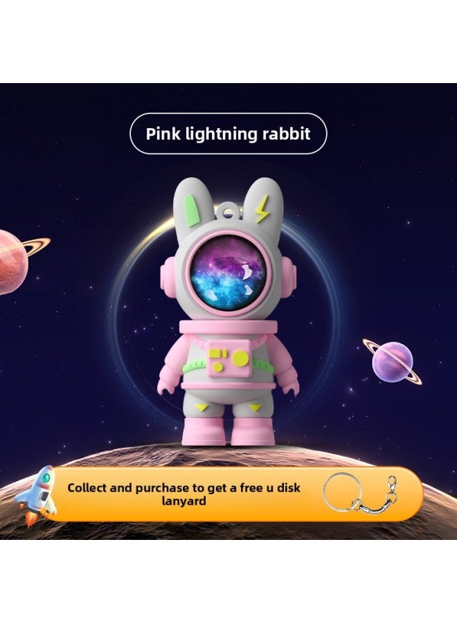 Creative Cartoon Computer Mobile Phone Dual-use U Disk Logo Corporate Promotional Gifts Tide Play Gift Box Usb-Color:Pink Lightning Rabbit-Capacity:3.0-128G  - Image 1
