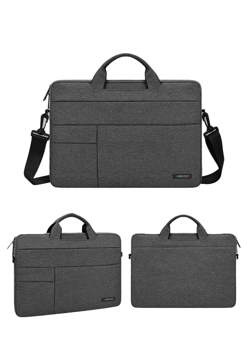 PROTECT 15-Inch Laptop Bag – Fits Up to 16-Inch Laptops and MacBooks – Water-Resistant Premium Fabric – Top Loader Design | BLT15.5GRY - Image 2