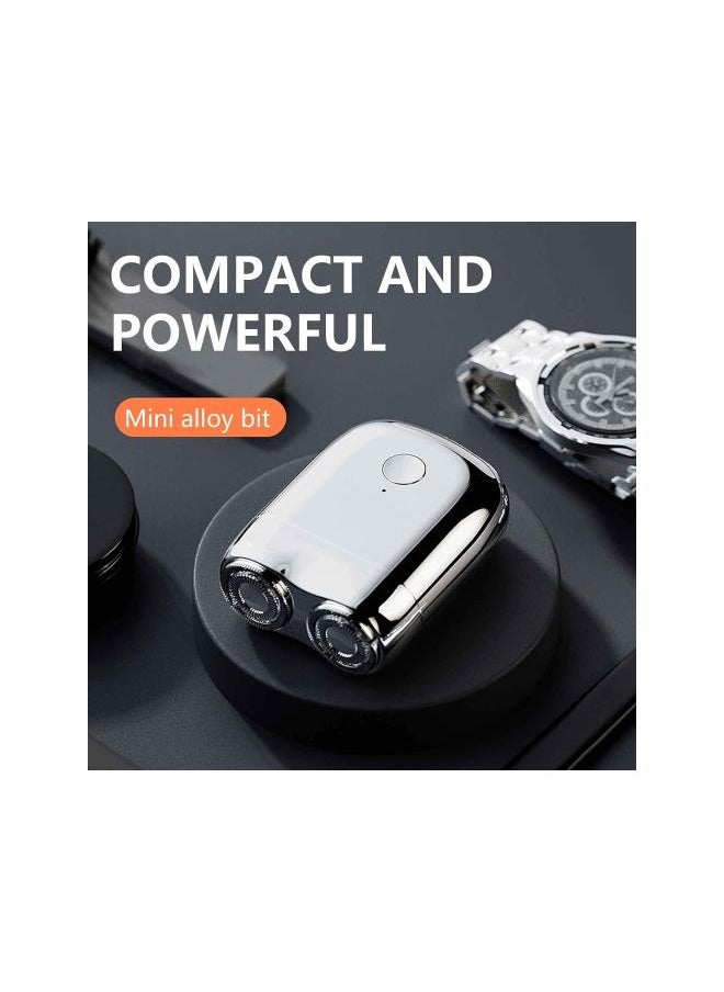 silvercnc - USB Rechargeable Electric Shaver Mini Portable Face Cordless Shavers Wet & Dry Small Size Machine Shaving For Men - Image 1