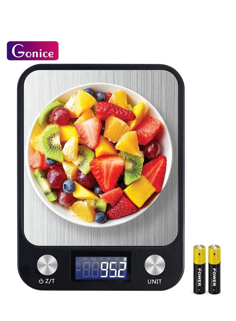 جونيس مطبخ مقياس رقمي متعدد الوظائف مقياس الغذاء ، لمسة زر ، شاشة LCD رقيقة جدا ، 11lb / 5kg ، 22lb / 5kg ، - Image 1