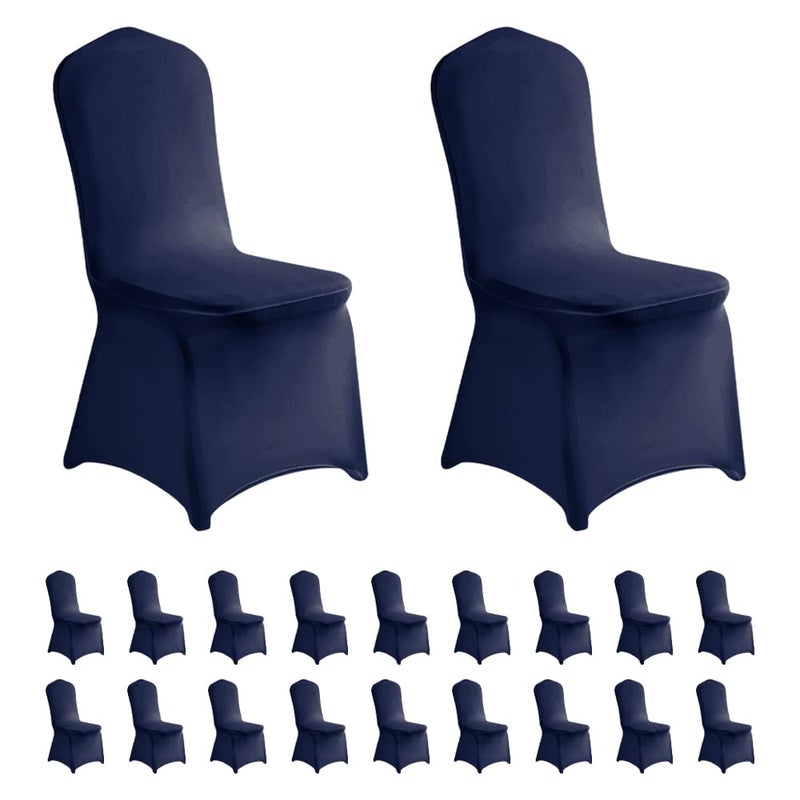 LZY 20pcs Spandex Chair Cover Stretch Slipcovers for Wedding Party Dining Banquet Chair Decoration Covers Navy 20