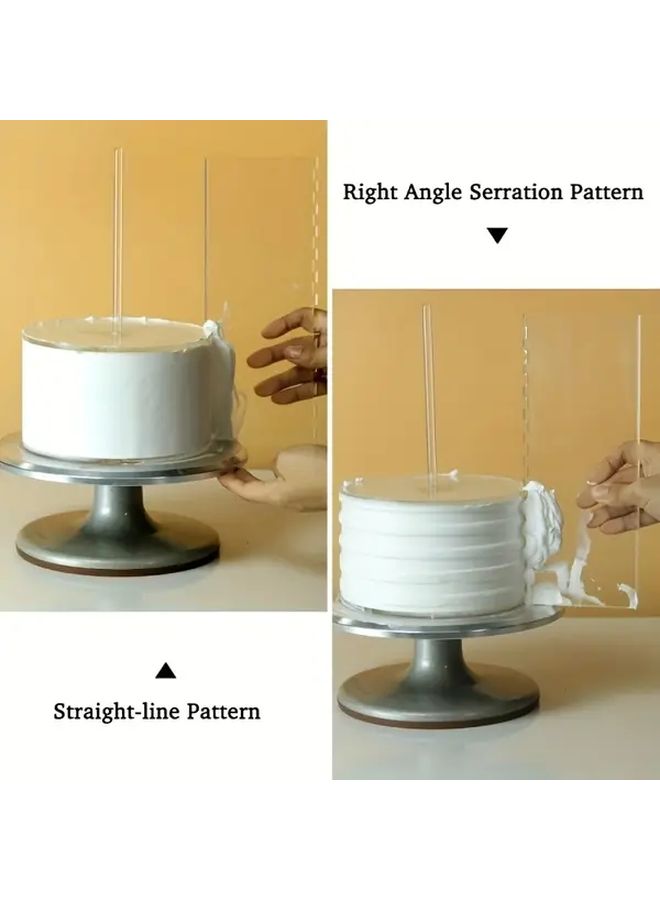 Transparent Acrylic Cake Decorating Set With Round Plate Scraper Pastry Cutters For Baking Halloween Christmas - Image 2