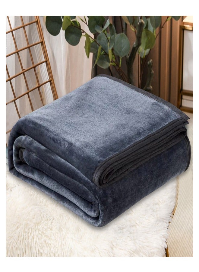 ZCM-HAPPY Plain Velvet Blanket for Air Conditioning and Winter Bliss - Ideal for Home, Travel, and More (200x230cm) - Image 1