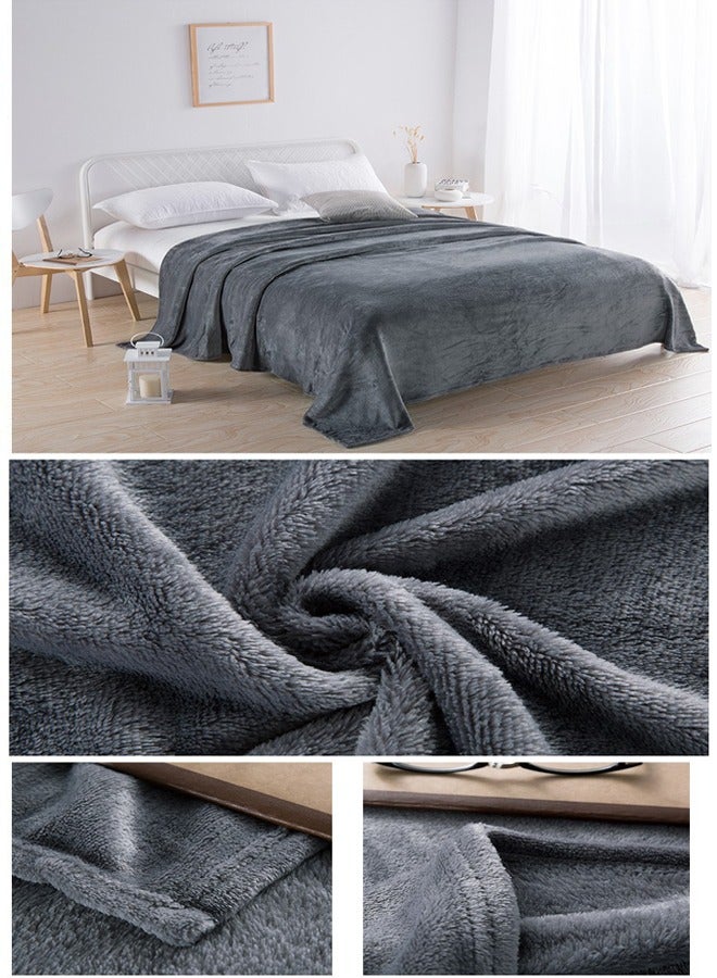 ZCM-HAPPY Plain Velvet Blanket for Air Conditioning and Winter Bliss - Ideal for Home, Travel, and More (200x230cm) - Image 3