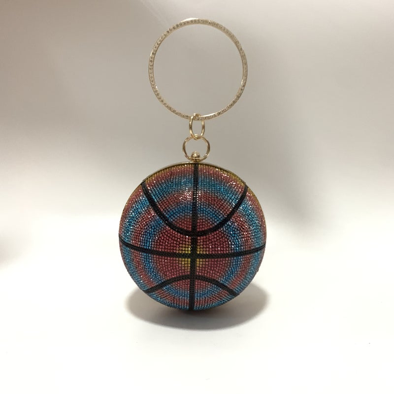 Factory Colored Diamond Hand Bag Full Rhinestone Shoulder Small Ball Women'S Bag 2022 New Round Ball Banquet Bag - Image 1