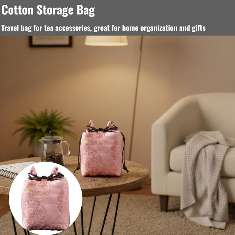 Tea Storage Bag for Tea Set Accessories - Drawstring Tea Bag for Travel and Home Use - Image 3